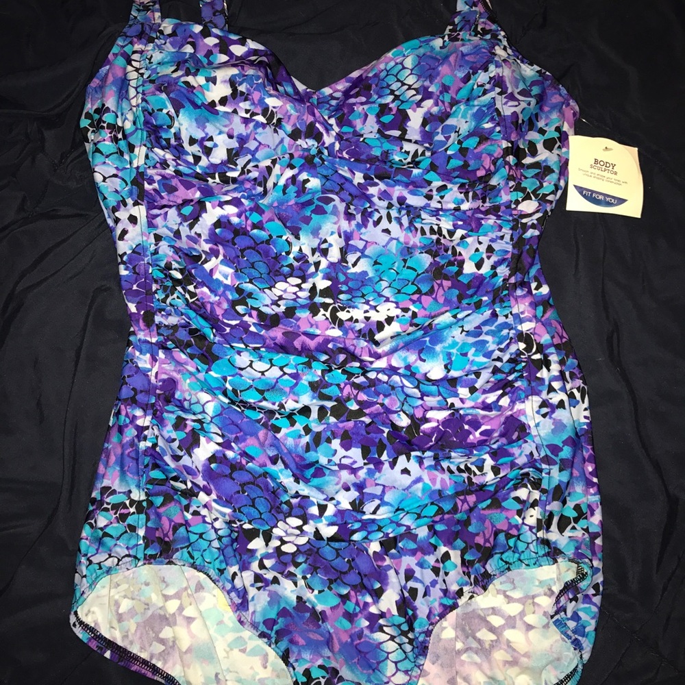 20W Purple Teal one piece suit NWT